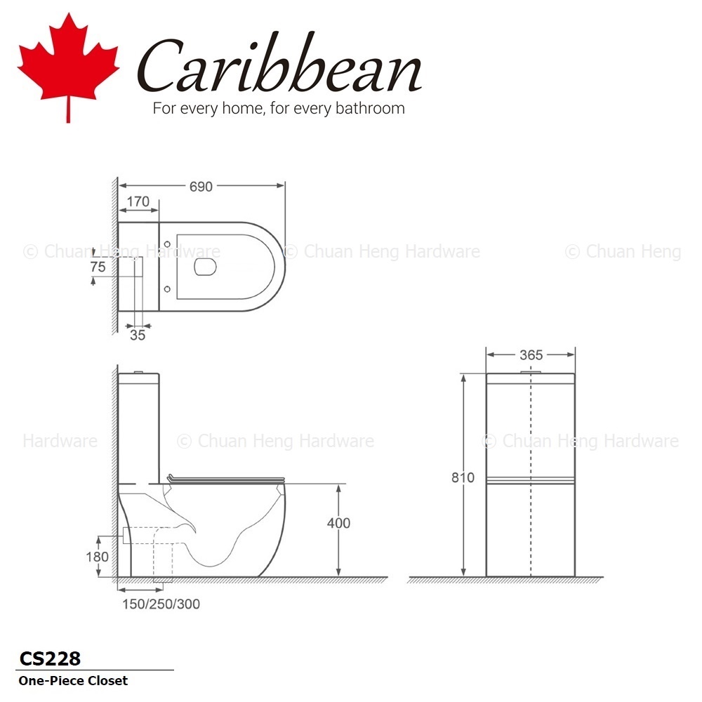CS228 One-Piece Closet LD